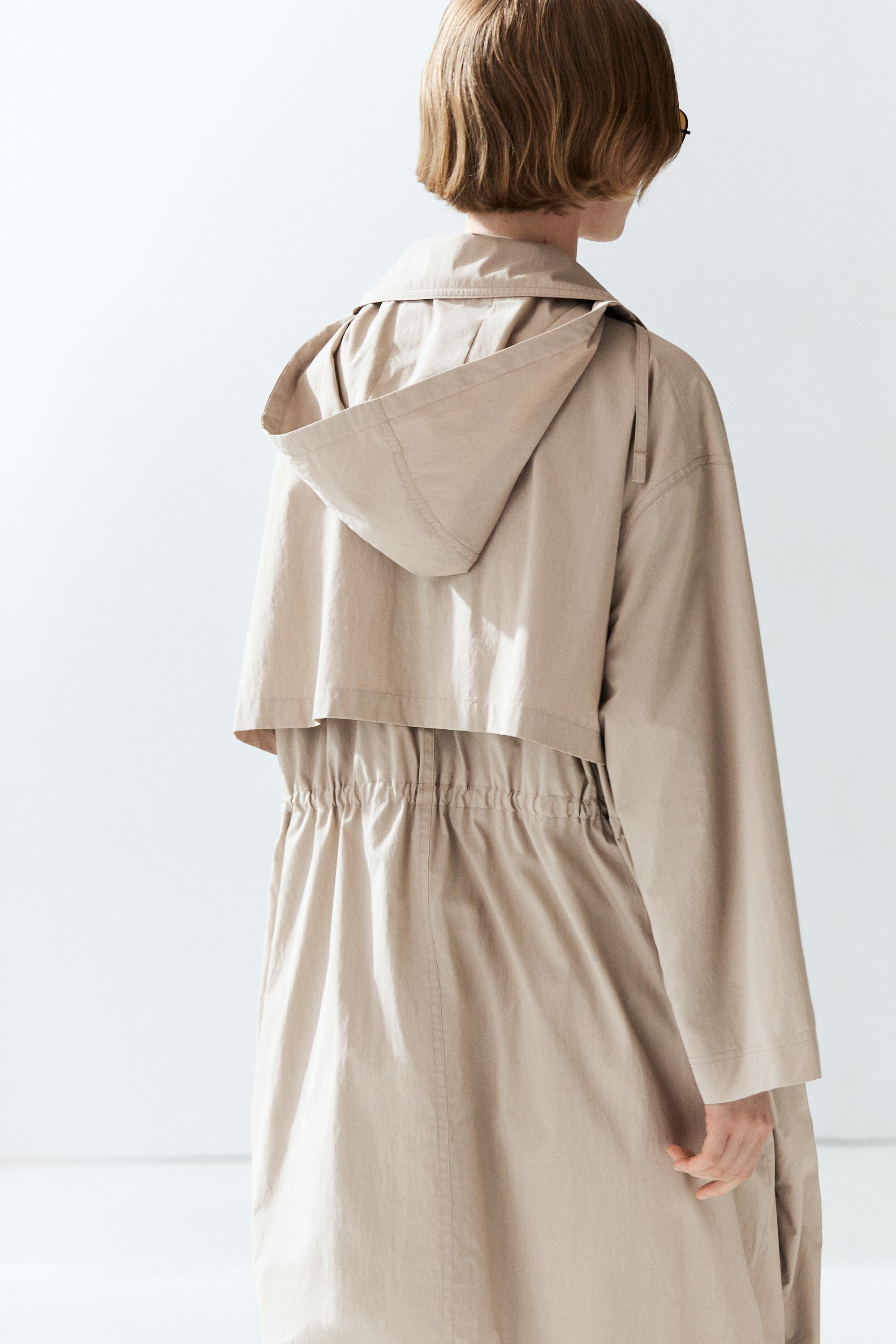 Cotton blend technical trench coat